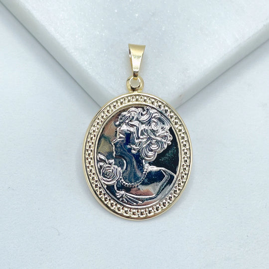 18k Gold Filled Lady Cameo Pendant