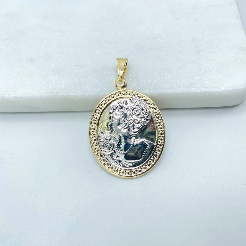 18k Gold Filled Lady Cameo Pendant