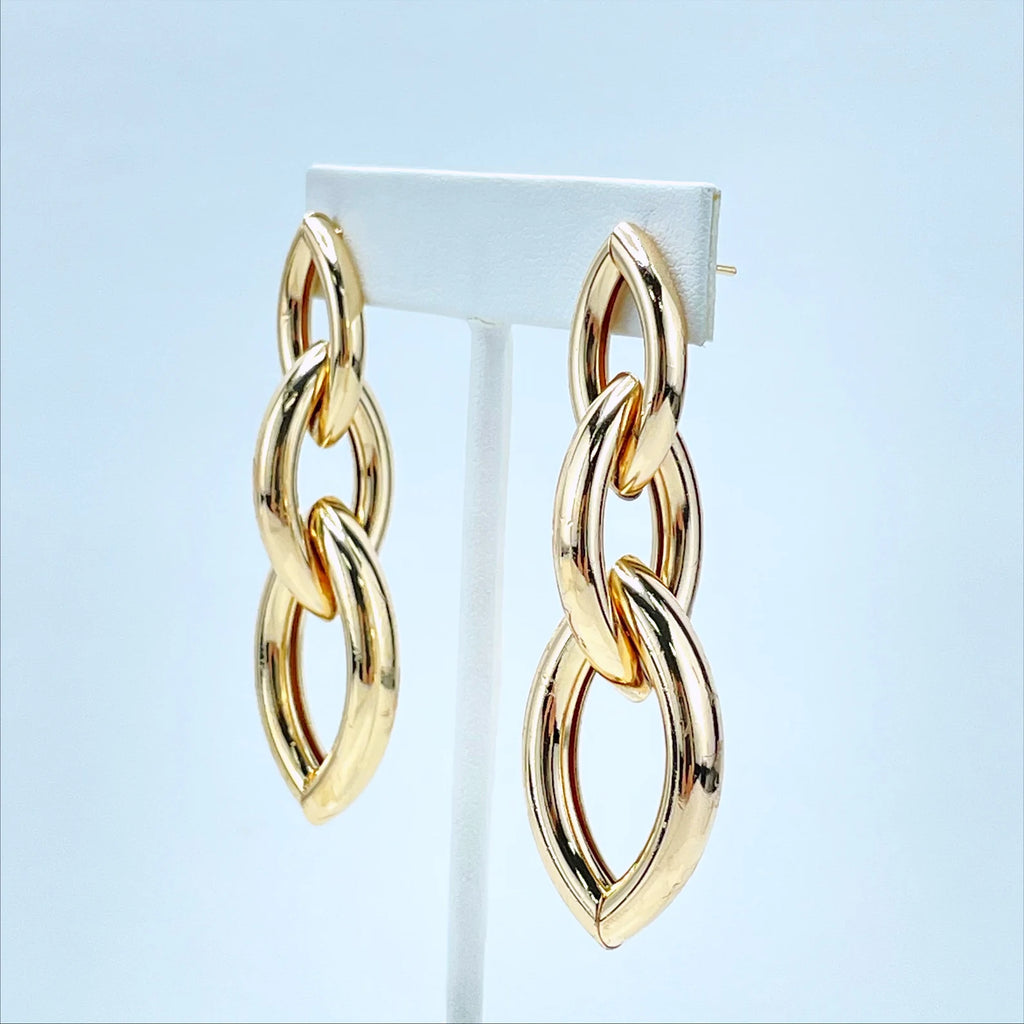 18k Gold Filled Link Drop Dangle Earrings
