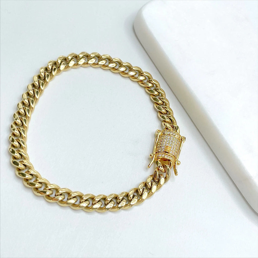 14k Gold Filled Cuban Link 6mm Bracelet or Chain