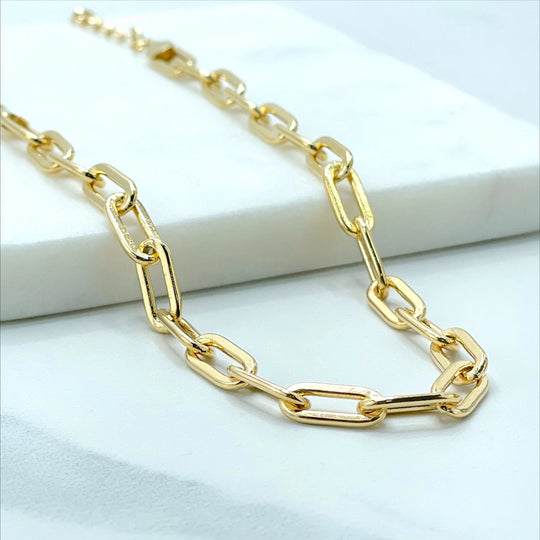 18k Gold Filled 4mm Paperclip Chain Plane Classic Anklet