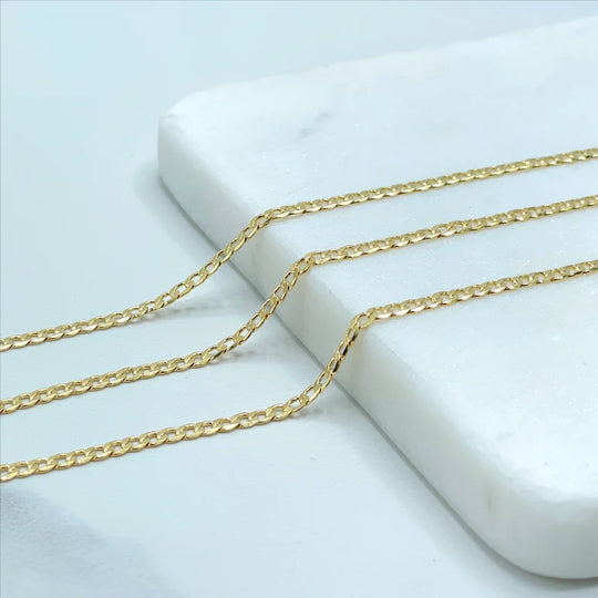 18k Gold Filled Cuban Link Chain 2.4mm, 18, 20 or 24 Inches Long