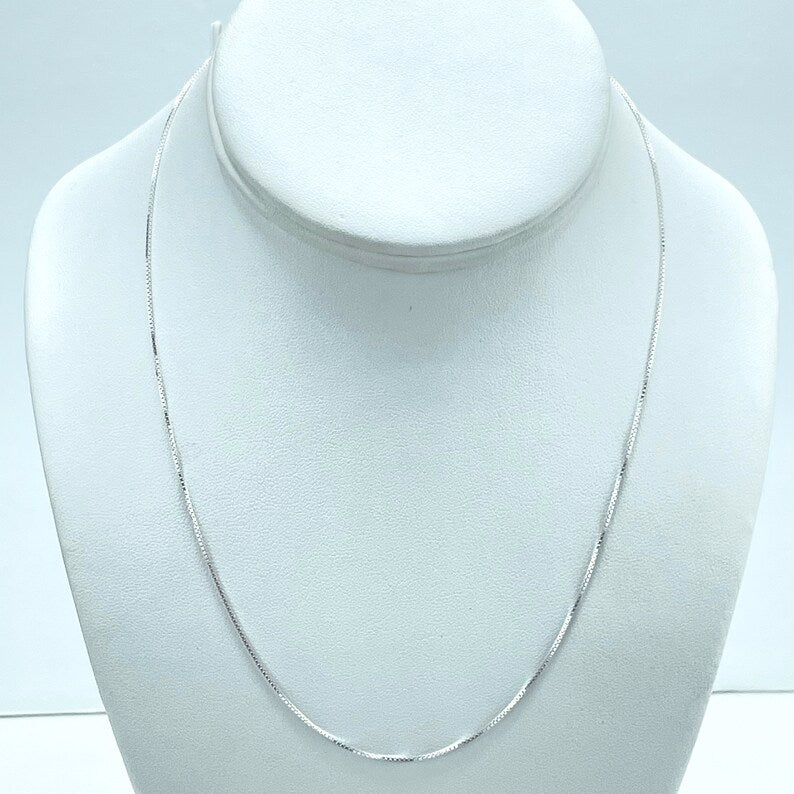 925 Sterling Silver 2mm Box Chain, Dainty Chain, 18 Inches Long, Stamped 925, Wholesale