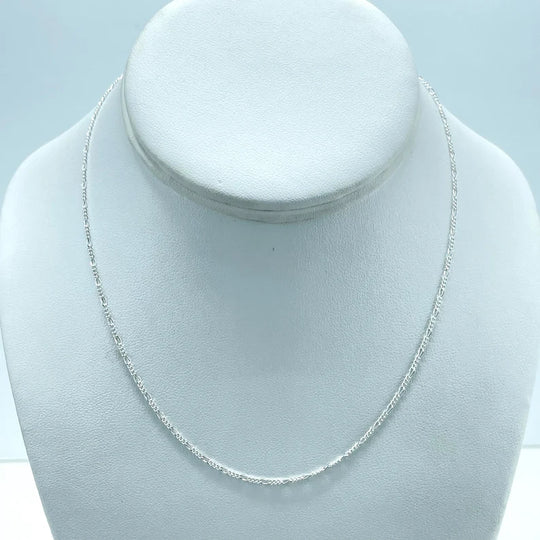 925 Sterling Silver 1mm Paperclip Chain, Dainty Chain, 18 Inches Long, Stamped 925, Wholesale