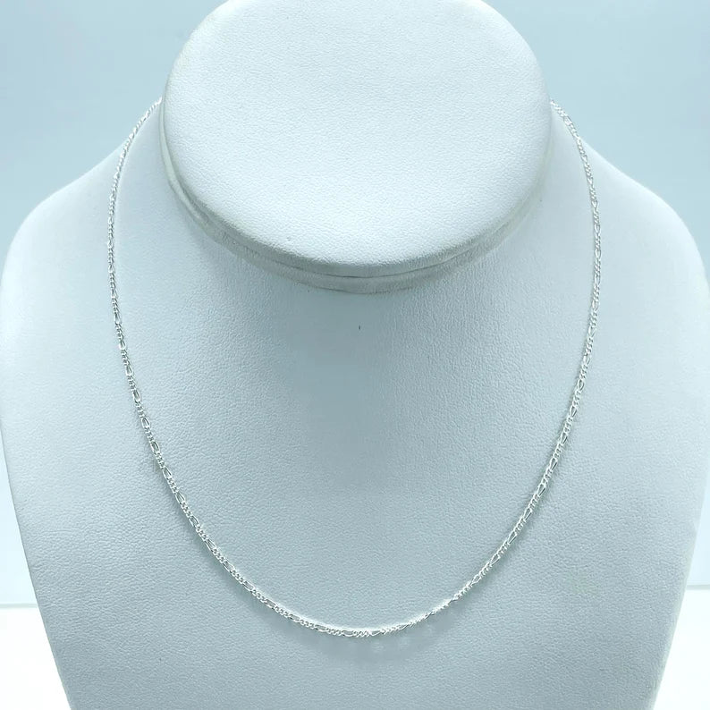 925 Sterling Silver 1mm Curb Link Cuban Link Chain, Dainty Chain, 18 Inches Long, Stamped 925, Wholesale