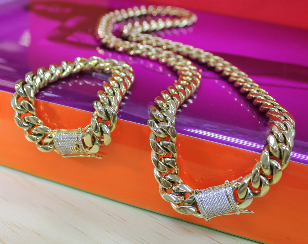 10k Miami Cuban Link Necklaces Large Sizes 14mm-21mm – The Gold SuperStore