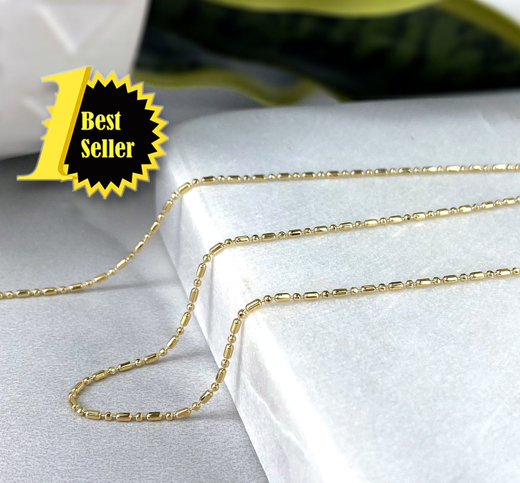 18k Gold Filled 1mm Dainty Dot Chain Link Chain