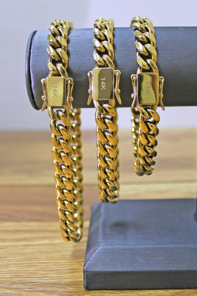 10 mm - Cuban Link Chain - 14K Gold Bonded-20