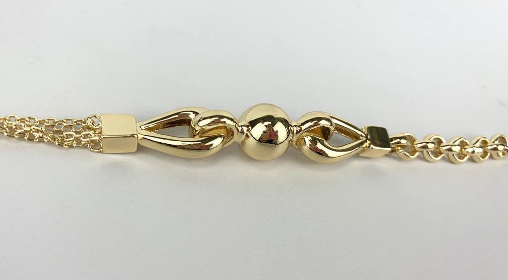 18k Gold Filled Rolo Link Big Ball Bracelet