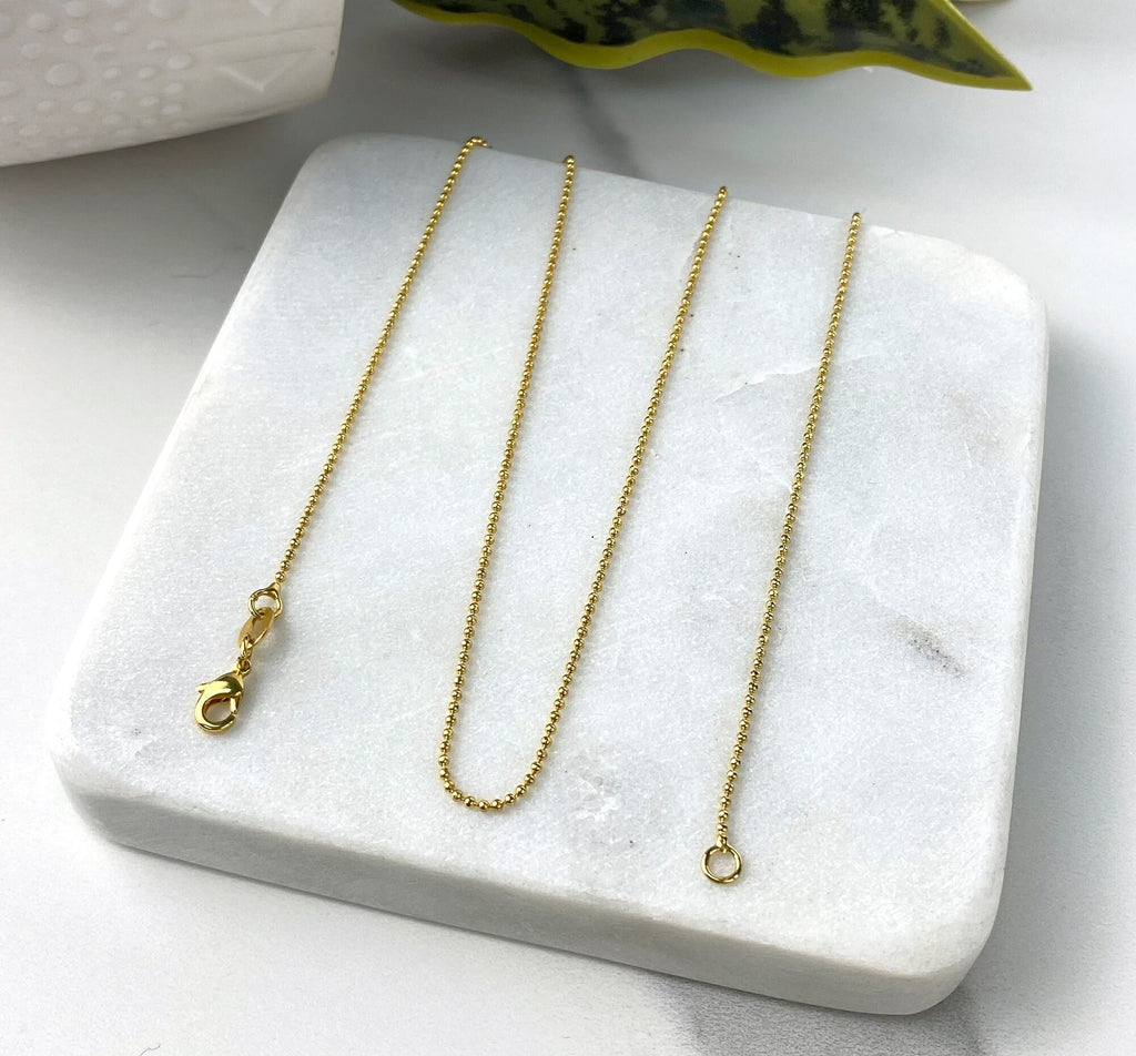 18k Gold Filled 1mm Thickness Dots Ball Chain Necklace
