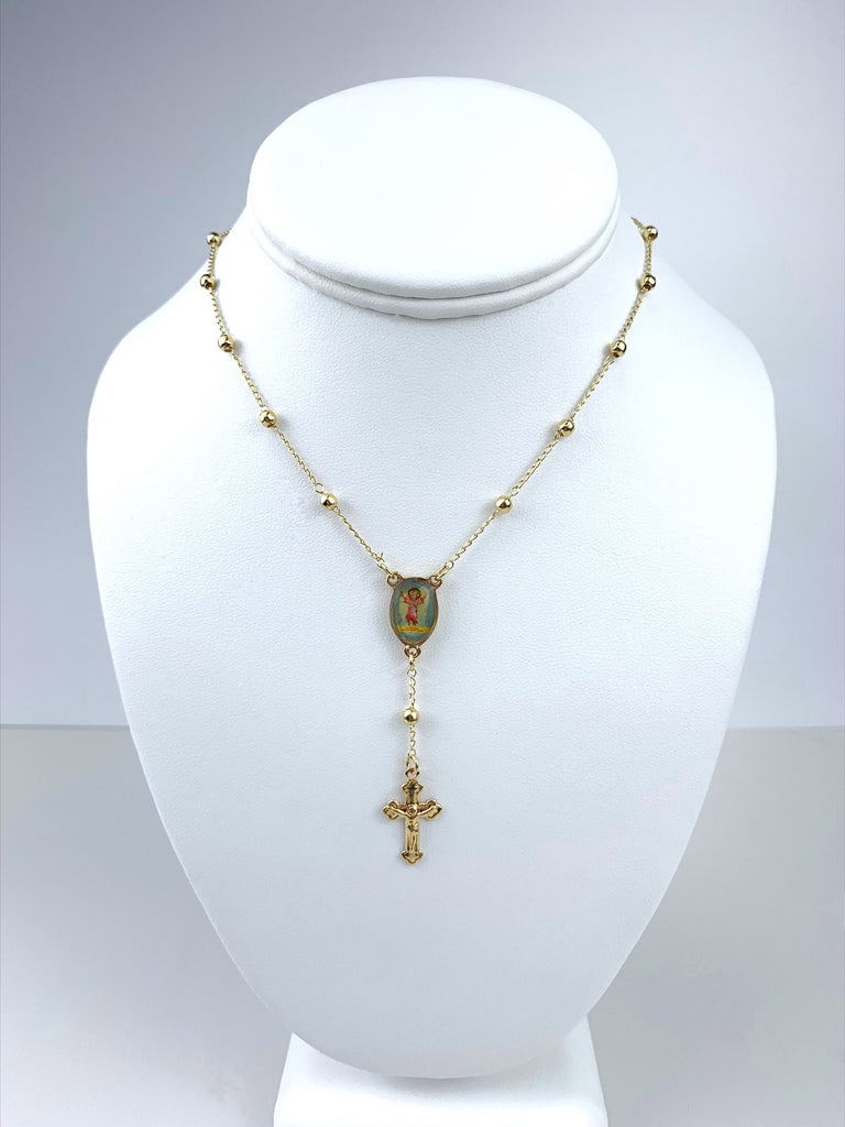 18k Gold Filled Divine Child or Guadalupe Virgin Rosary