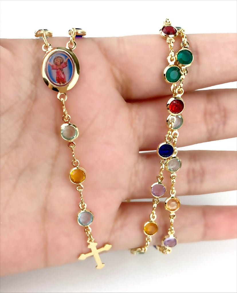 18k Gold Filled Colored Child Divine Rosary