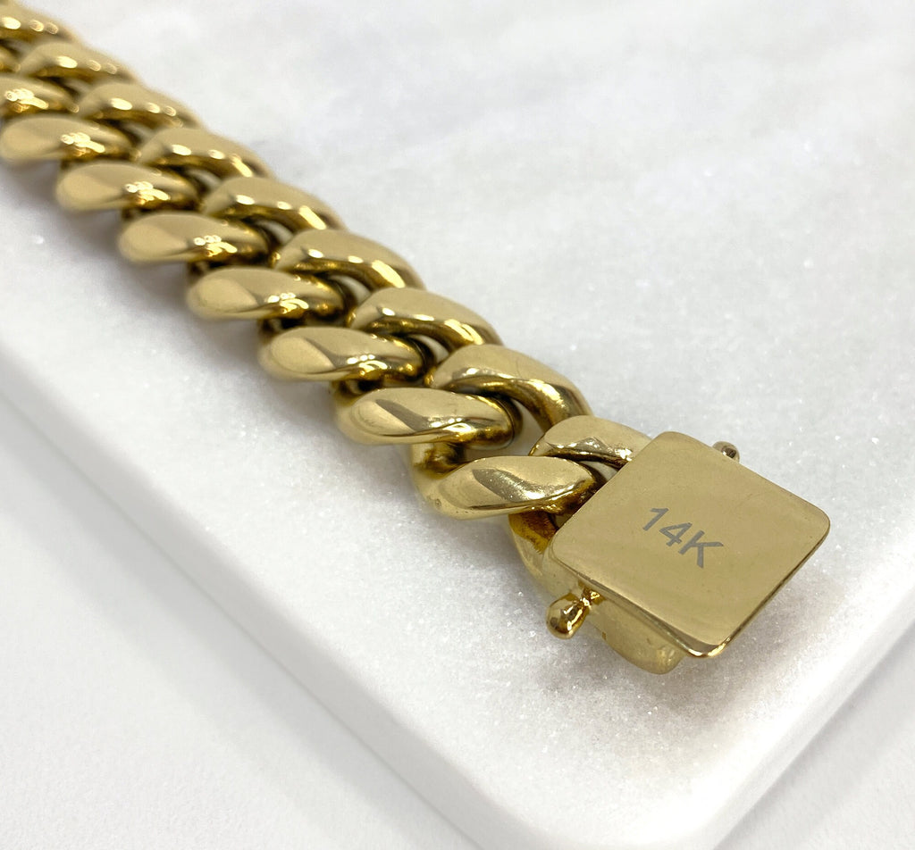 14k Gold Filled Miami Cuban Link 14mm Bracelet