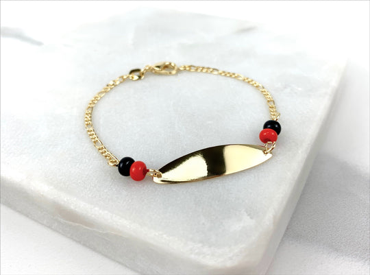 18k Gold Filled Kids ID Bar Bracelets