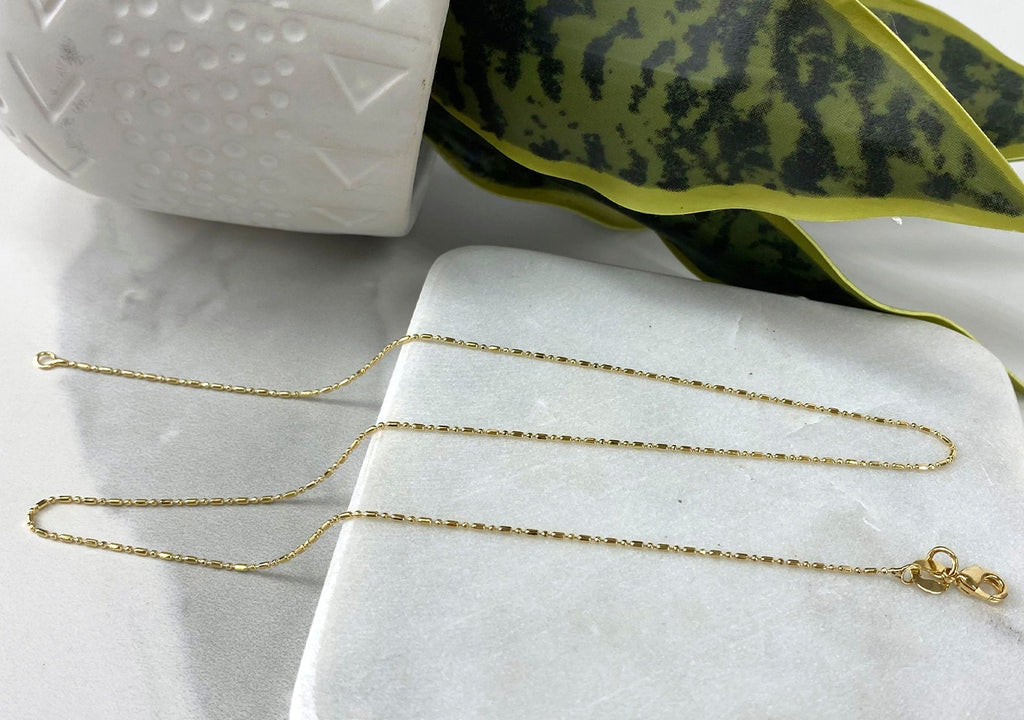 18k Gold Filled 1mm Dainty Dot Chain Link Chain