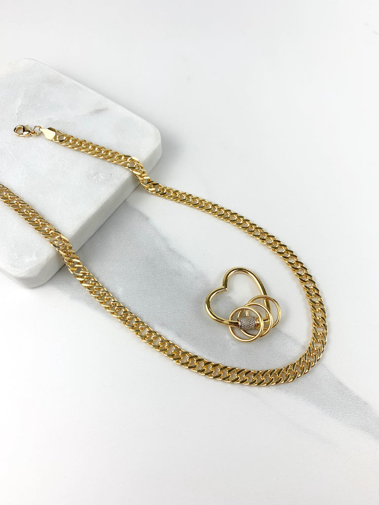 18k Gold Filled Heart Pendant Hammered Chain