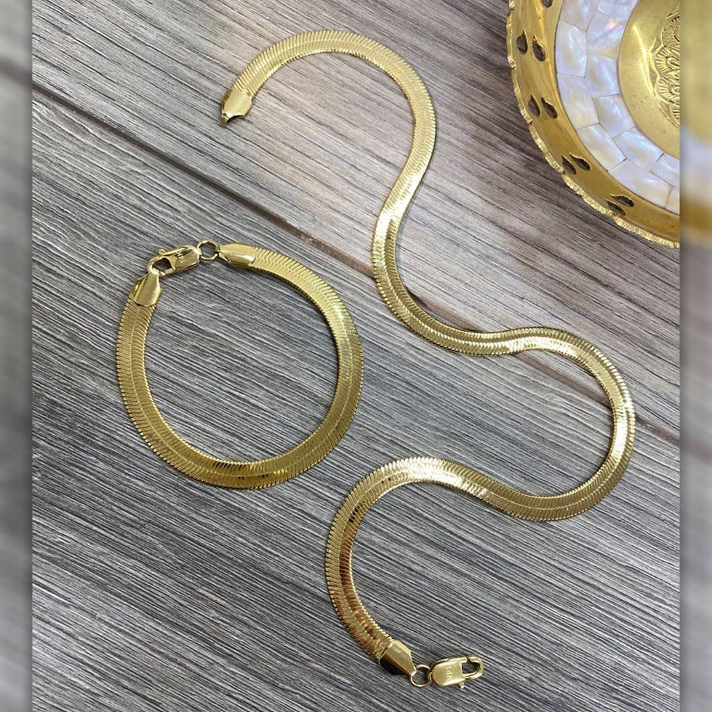 14k Gold Filled Herringbone Bracelet