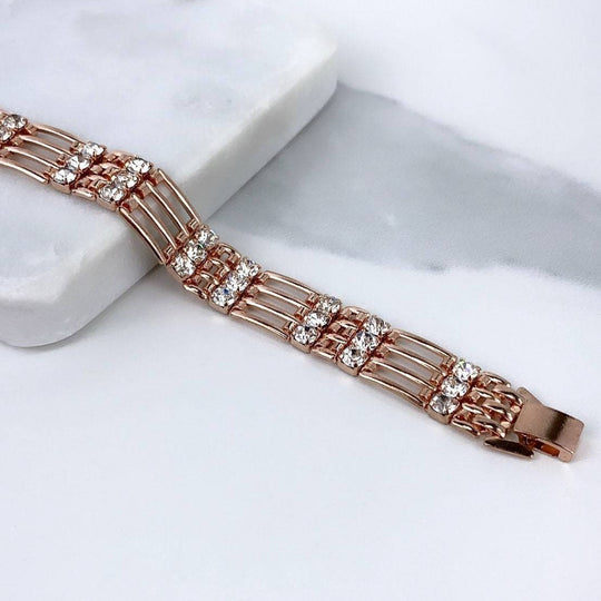 18k Rose Gold Filled CZ Bracelet
