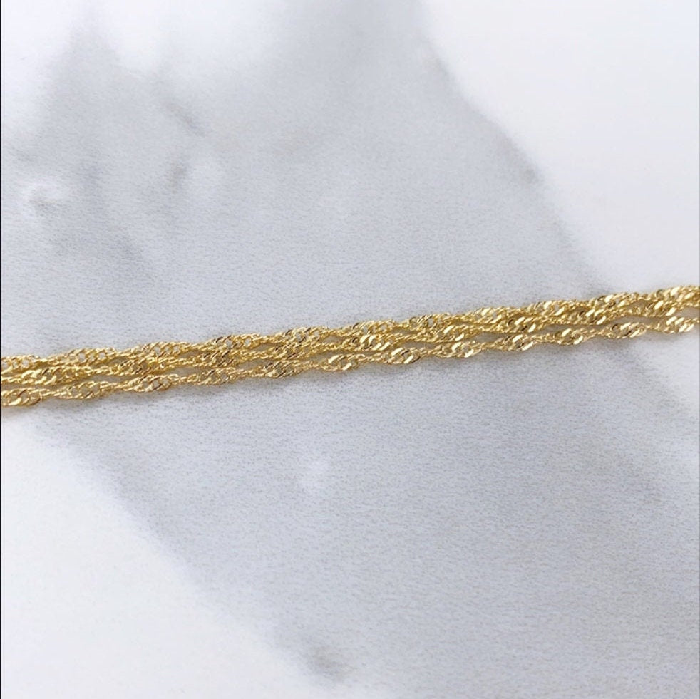 18k Gold Filled 1mm Singapore Chain
