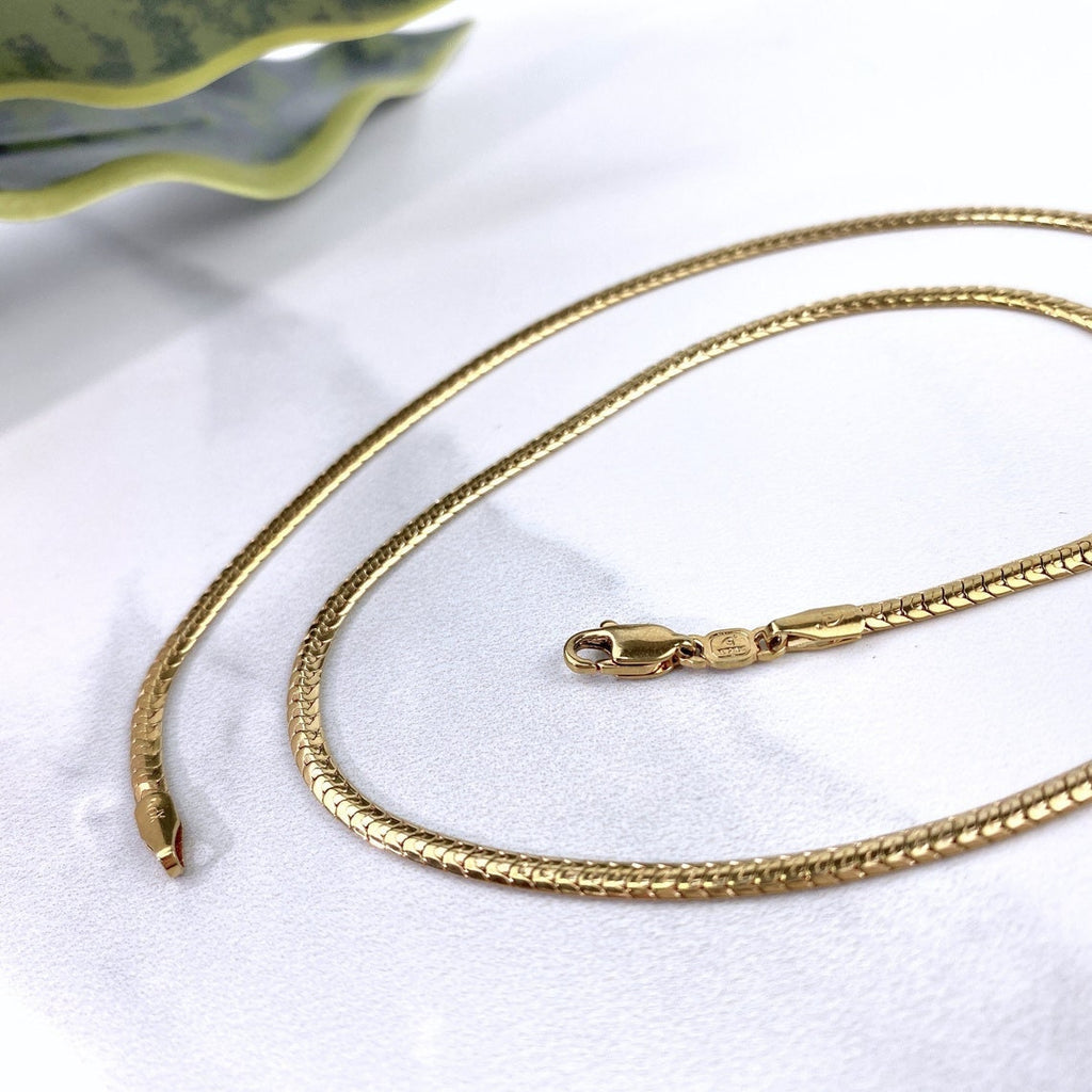 18k Gold Filled Snake Chain or Two Tone Virgin de la Caridad Pendant