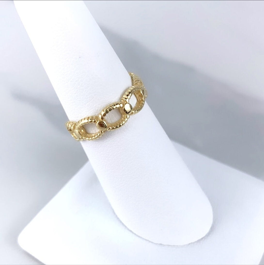 18k Gold Filled Linked Band Chain Ring