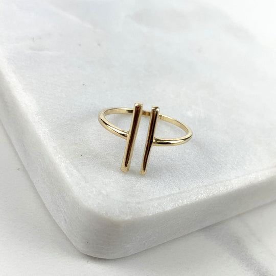 18k Gold Filled Parallel Adjustable Rings