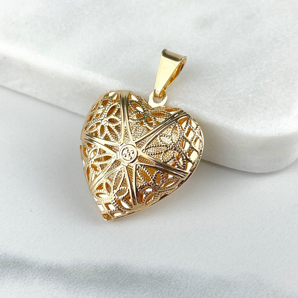 18k Gold Filled Heart Locket for Photo Pendant