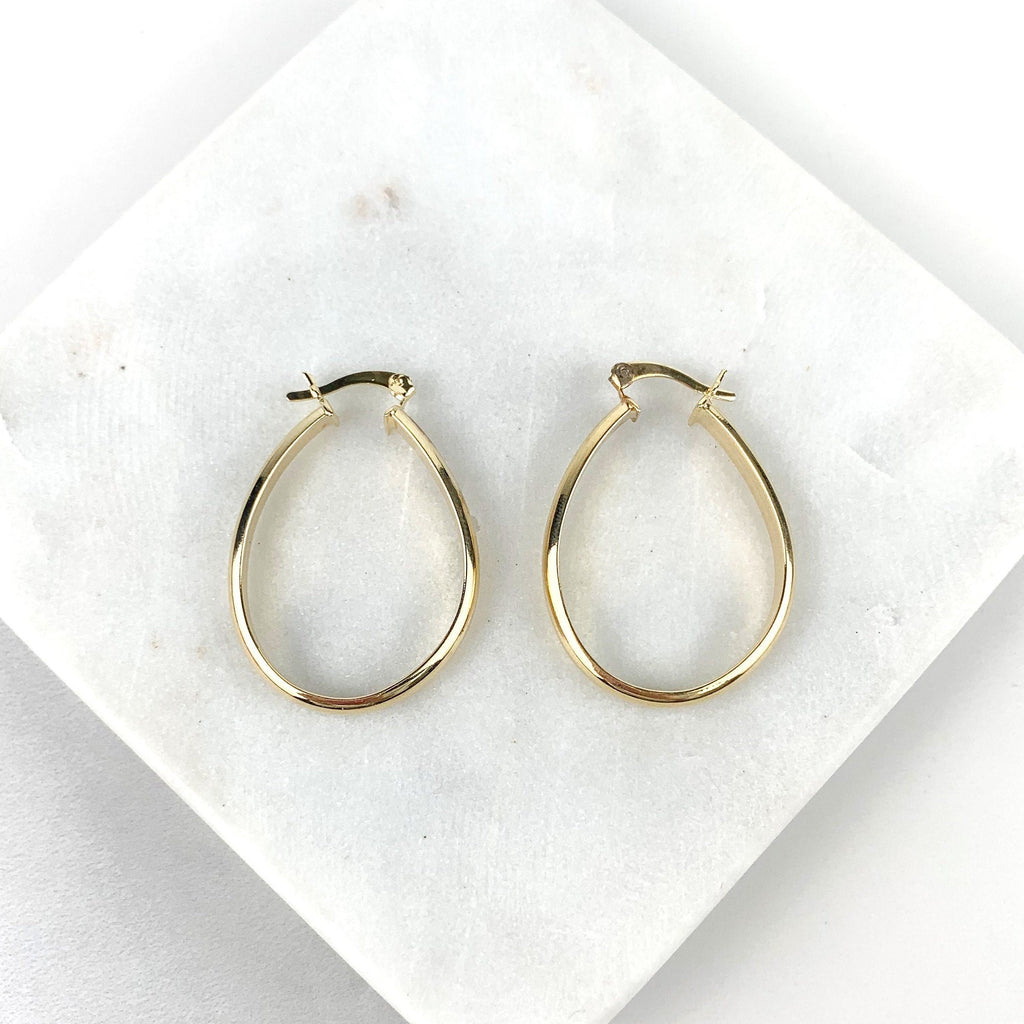 18k Gold Filled Oval Hoop Earrings