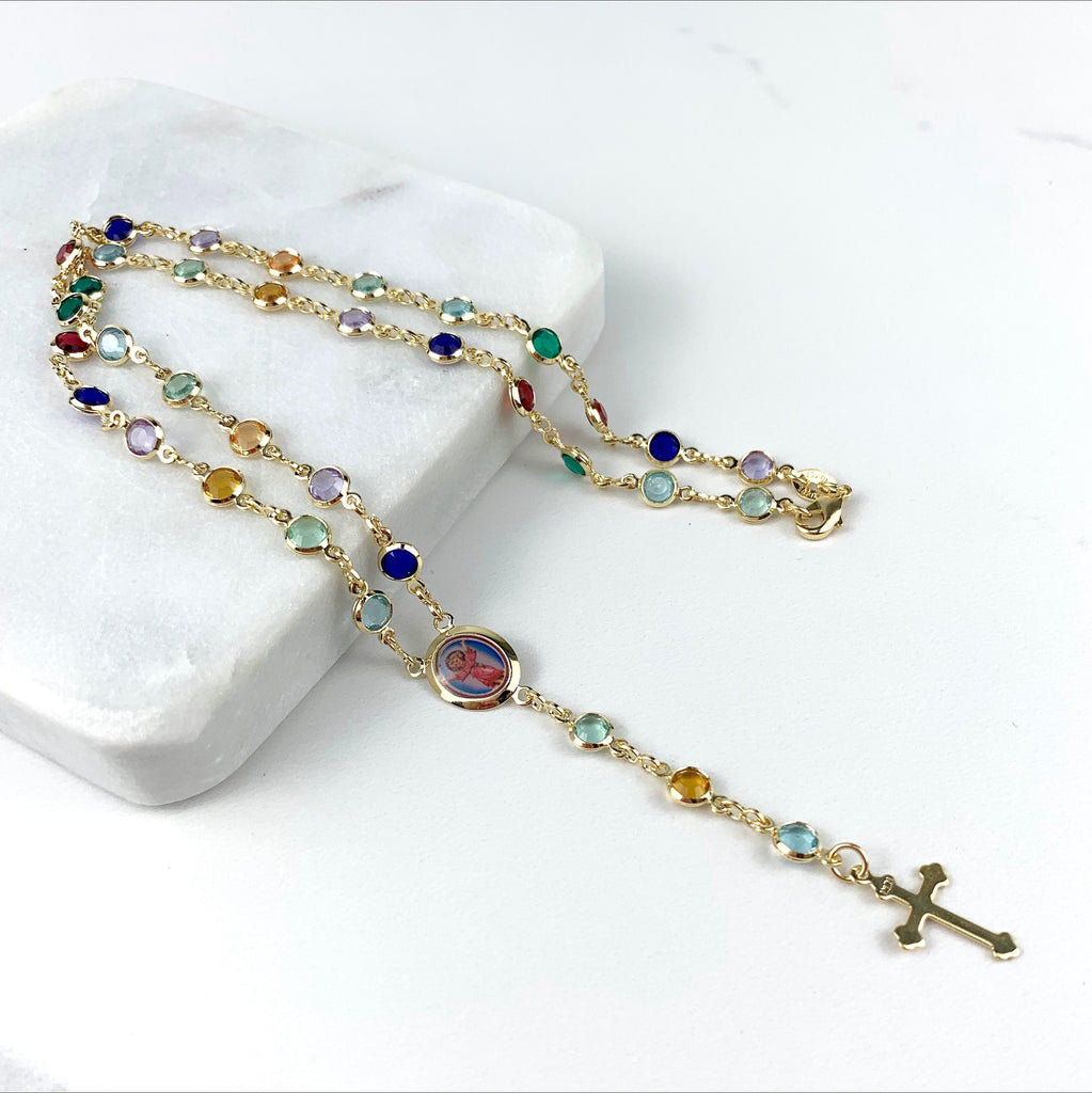 18k Gold Filled Colored Child Divine Rosary