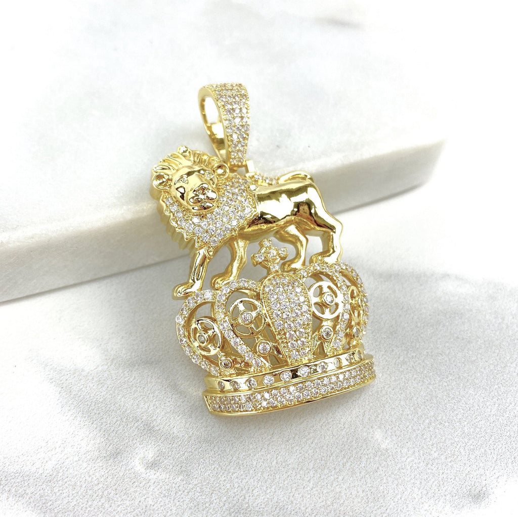 18k Gold Filled Lion & The Crown Pendant