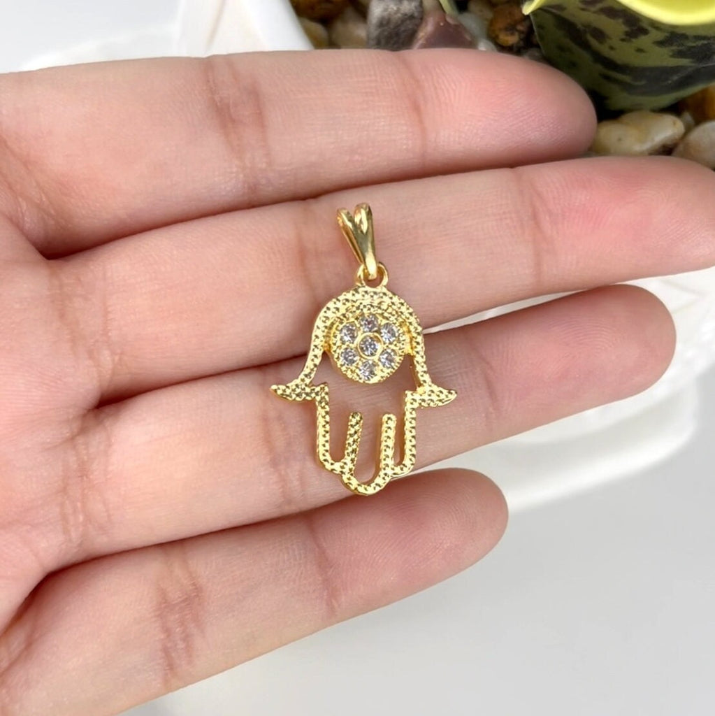 18k Gold Filled or Silver Filled Hamsa Hand Charms