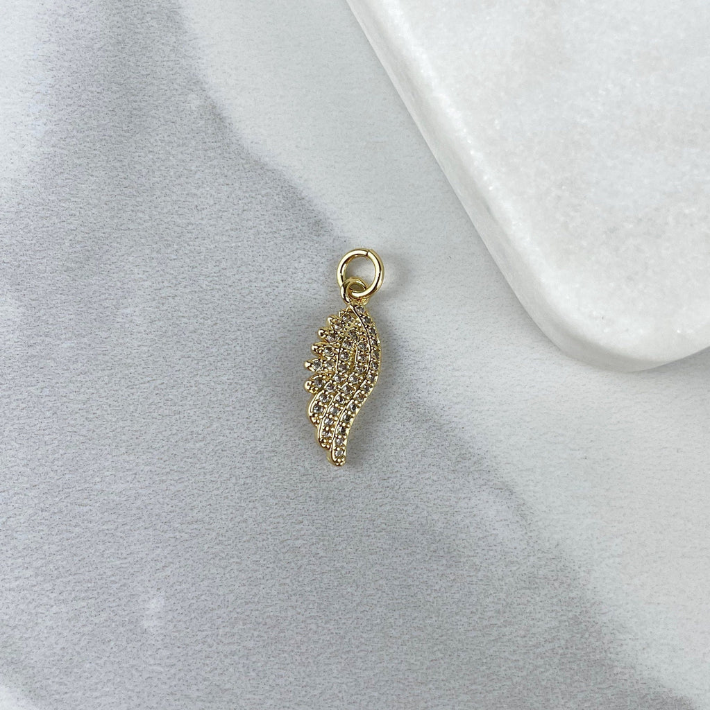 18k Gold Filled Clear Micro Cubic Zirconia Wing Charms