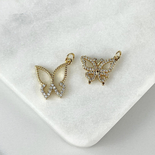 18k Gold Filled Butterflies Charms