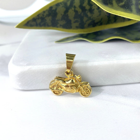 18k Gold Filled Motorcycle Vintage Pendant