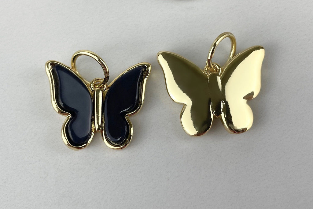 18k Gold Filled Acrylic Butterfly Charms