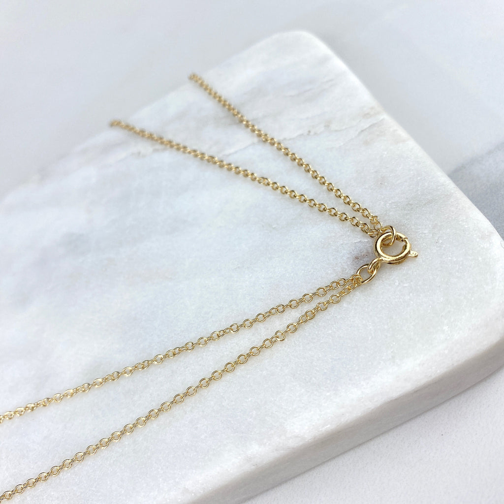 18k Gold Filled Scapular Mounted Double Chain Necklace