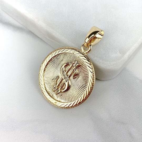 18k Gold Filled Money Coin Pendants