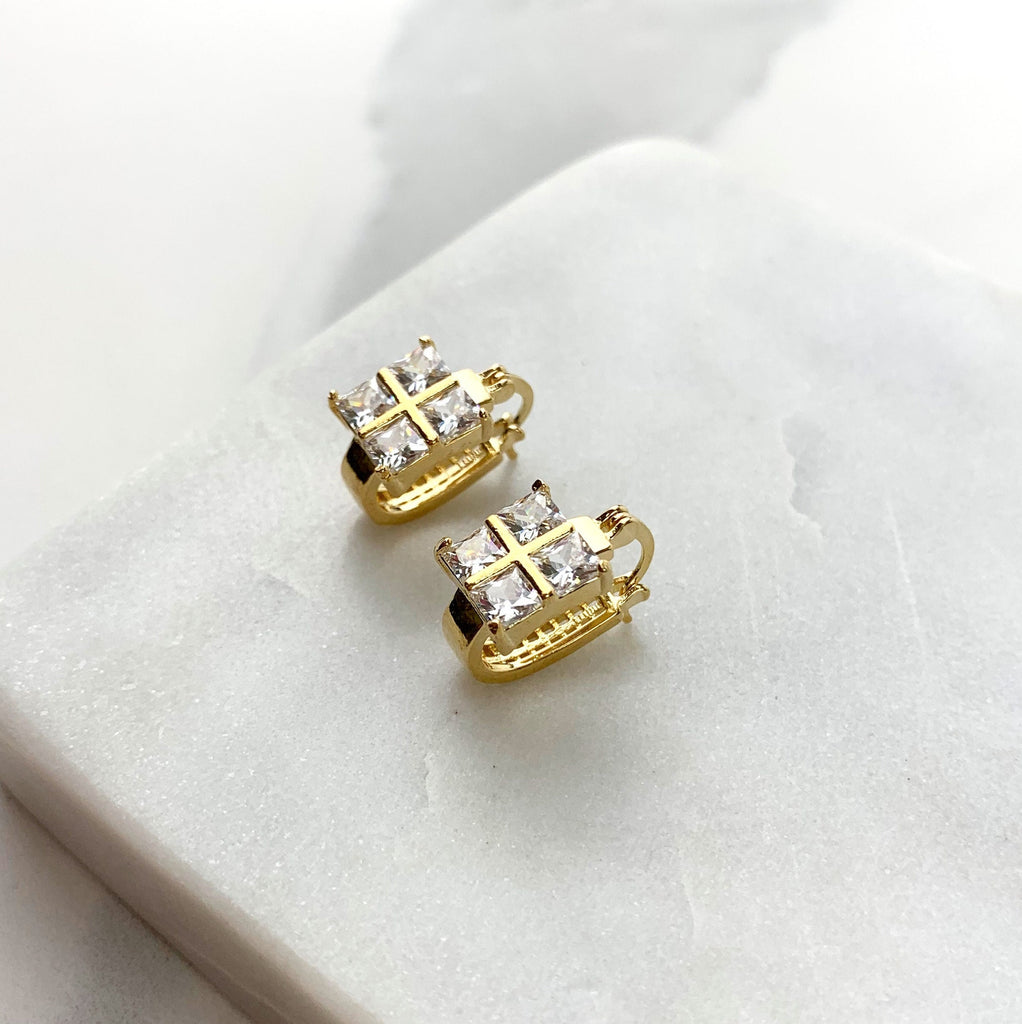 18k Gold Filled Square Hoop Earrings