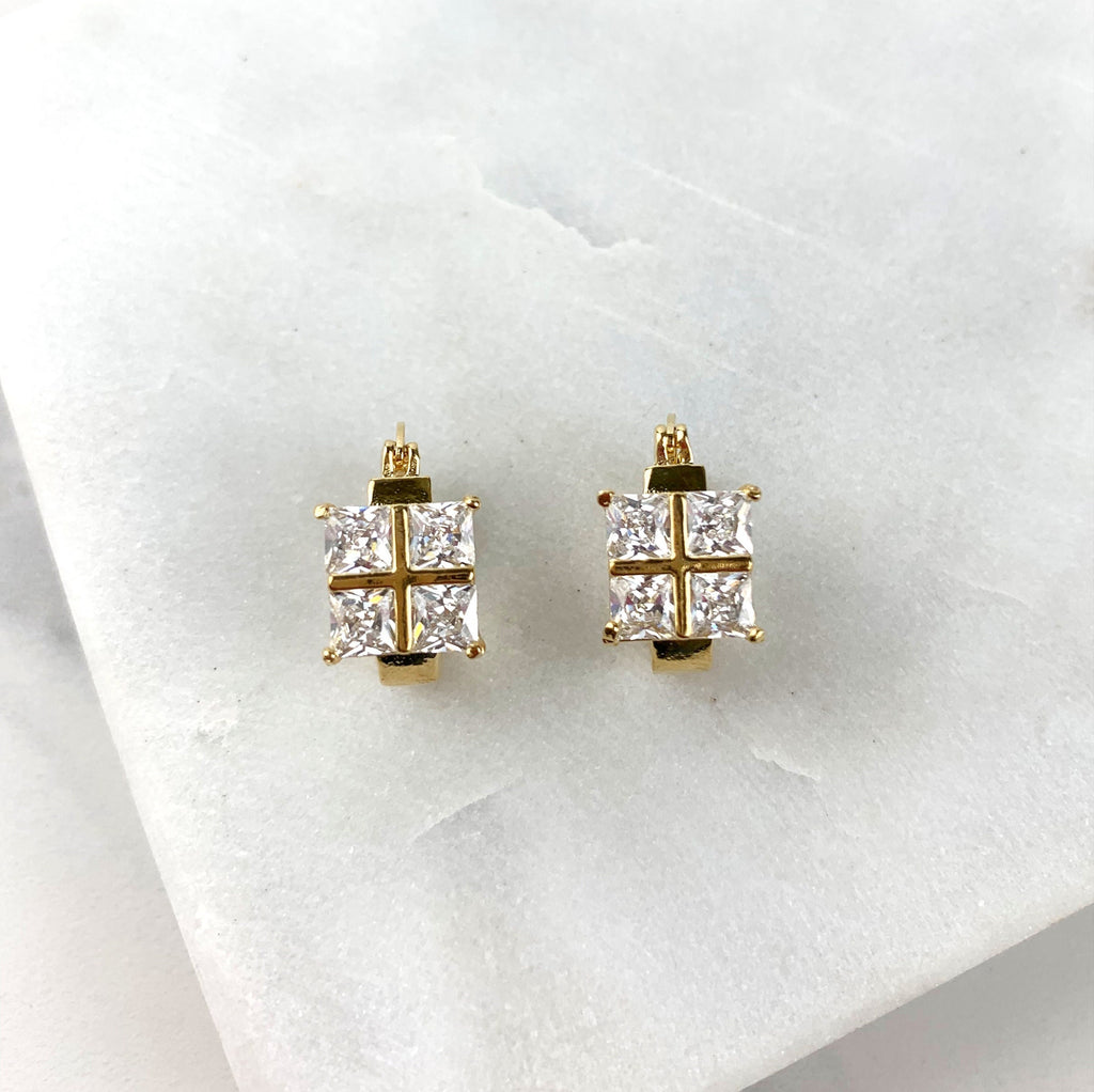 18k Gold Filled Square Hoop Earrings