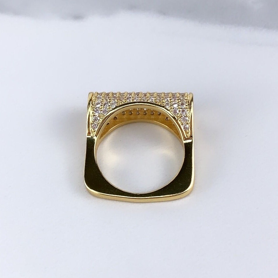 18k Gold Filled Folded Clear Micro Cubic Zirconia Ring