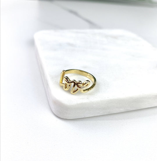 18k Gold Filled Love Word Design Ring