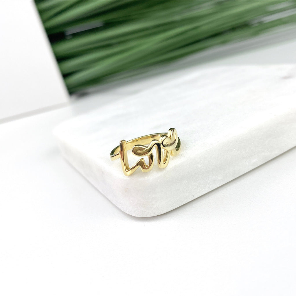 18k Gold Filled Love Word Design Ring