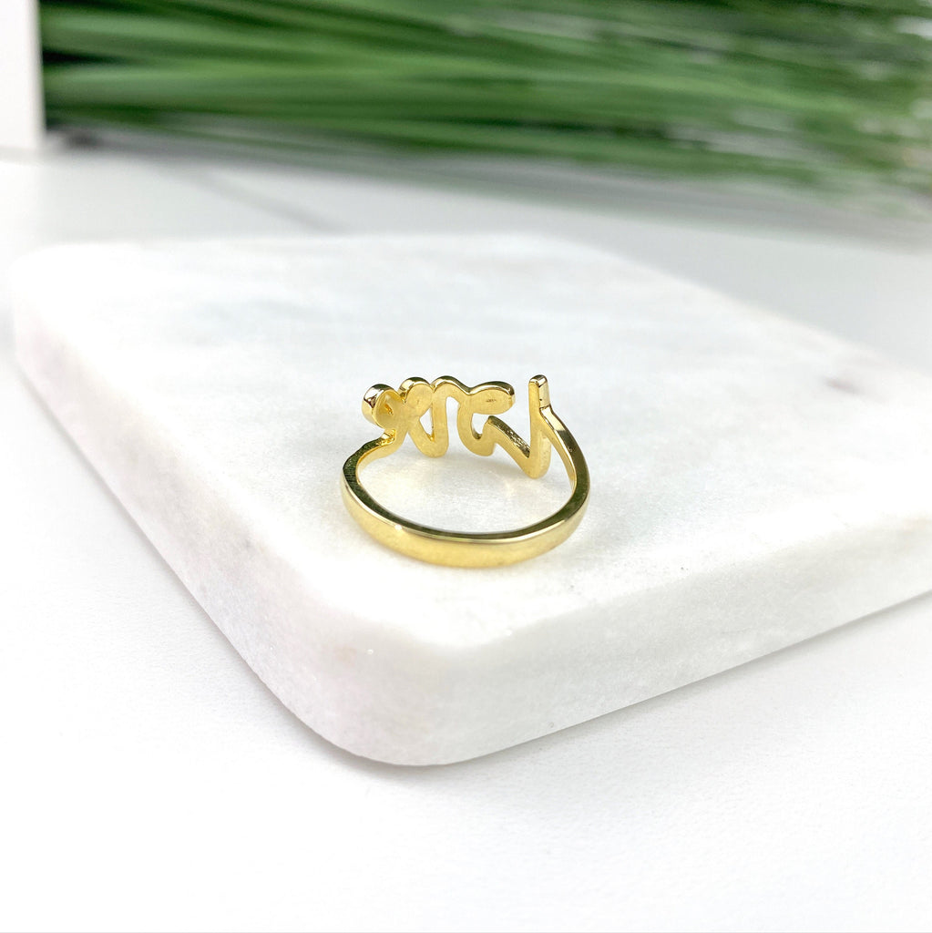 18k Gold Filled Love Word Design Ring