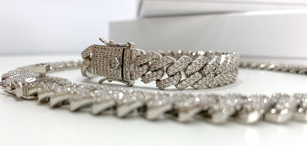 Silver Filled Iced CUBAN LINK Chain or Bracelet