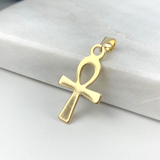 18k Gold Filled Snake Chain or Ankh Cross Pendant