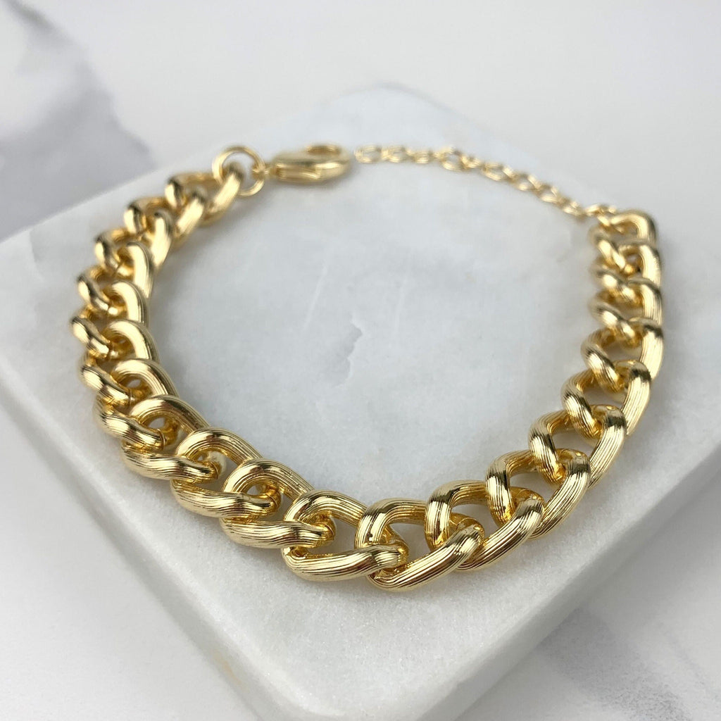 18k Gold Filled Curb Link Bracelet with Extender