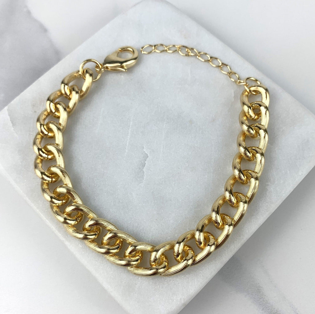 18k Gold Filled Curb Link Bracelet with Extender