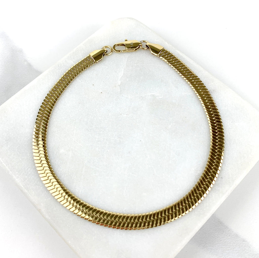 14k Gold Filled Herringbone Bracelet