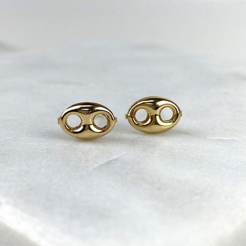 18k Gold Filled Two Sizes Mariner Stud Earrings