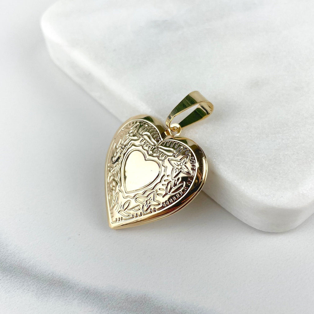 18k Gold Filled Heart Locket for Photo Pendant